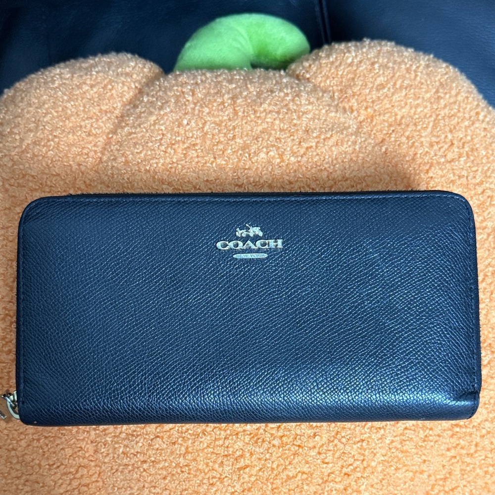 Coach Black Zip-Around Wallet